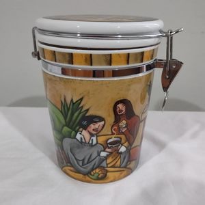 Hand painted coffee container
